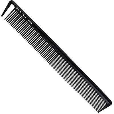 SAM VILLA SIGNATURE SERIES LONG CUTTING COMB - BLACK 6/BOX